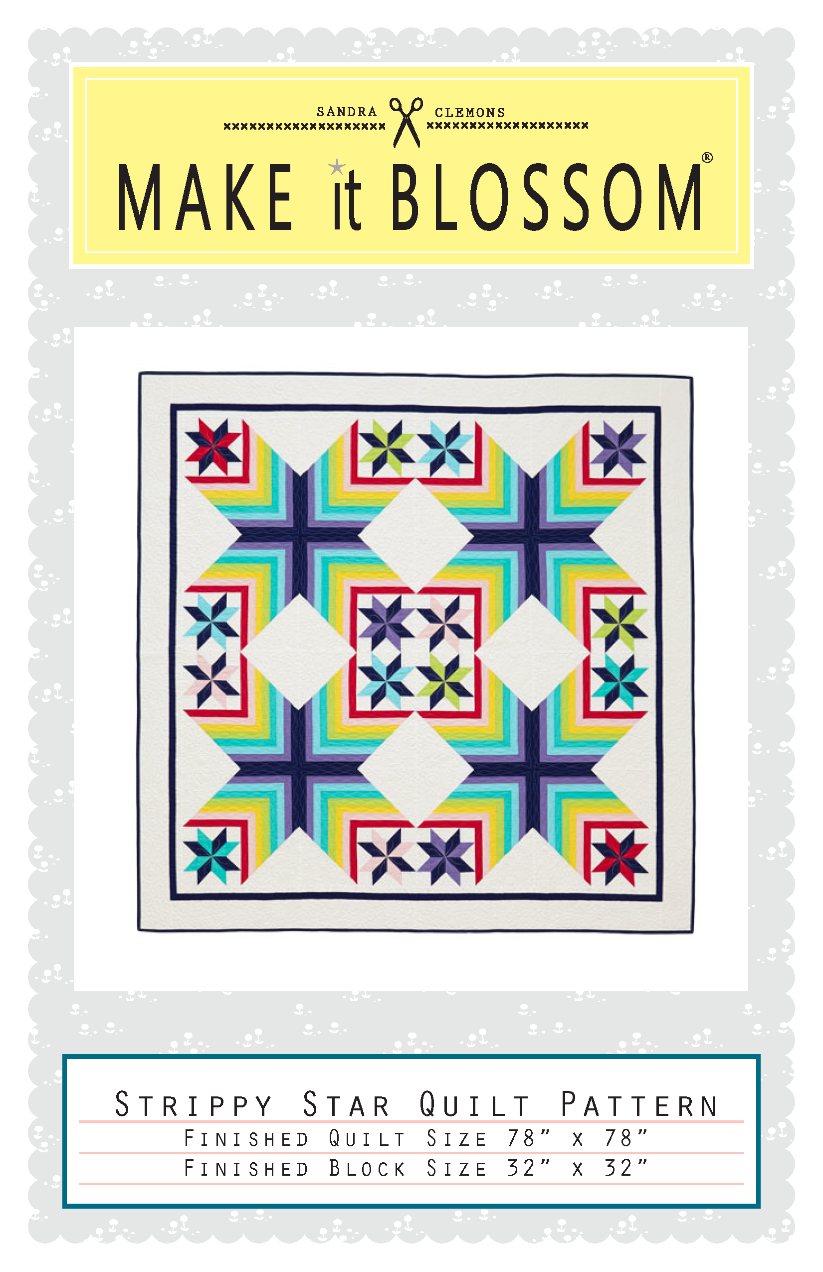 Strippy Stars Quilt Pattern - Download