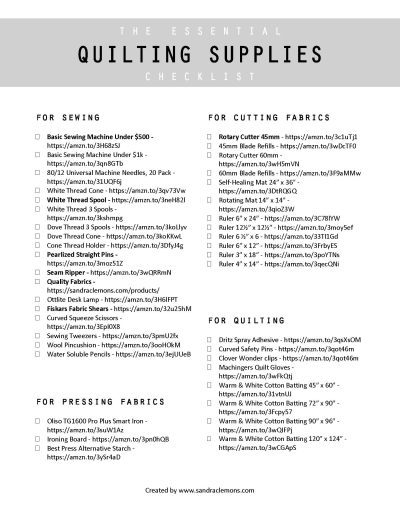 The Essential Quilting Supplies Checklist